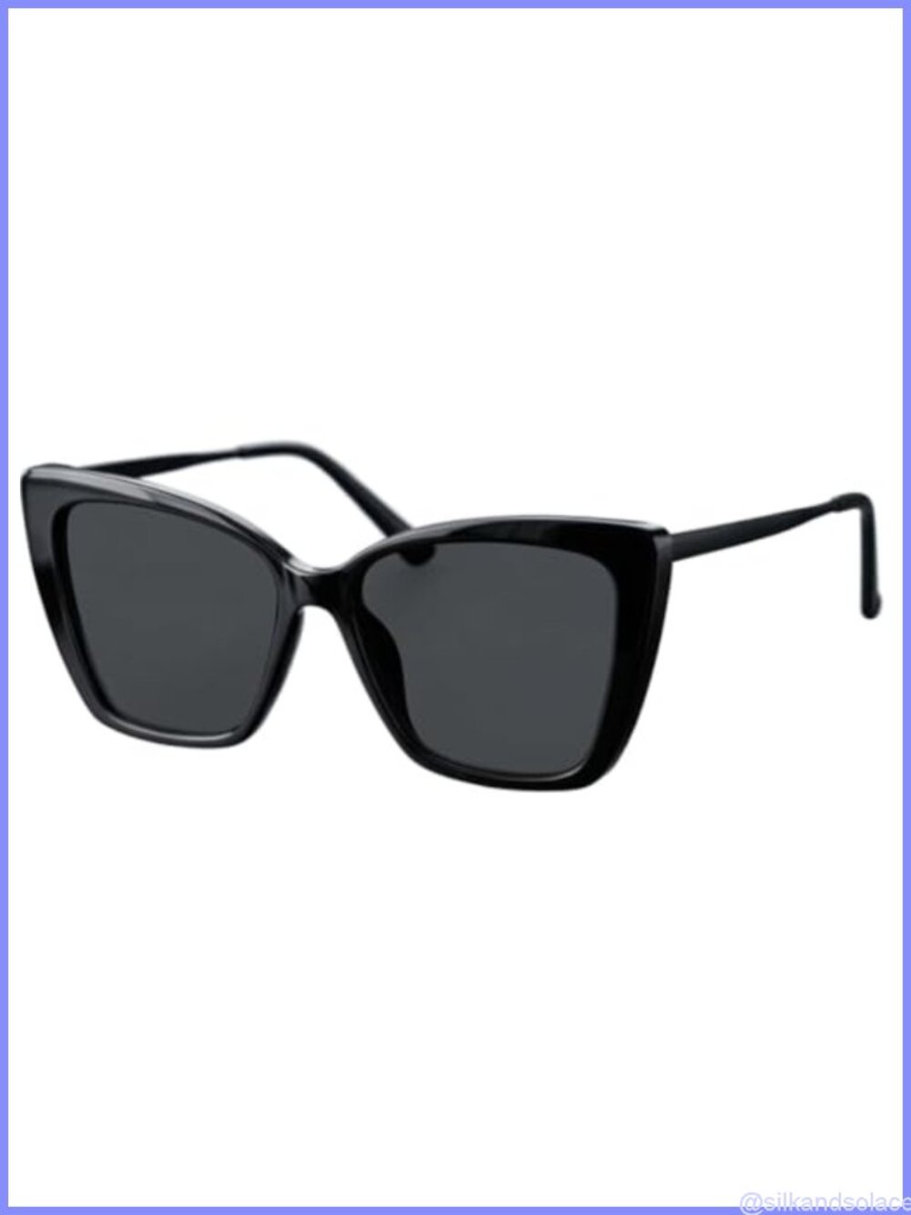 Oversized Cat Eye Sunglasses Women UV400 Full Frame Metal Temples